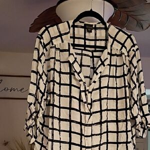 Covington Black and White Grid Button Down Shirt